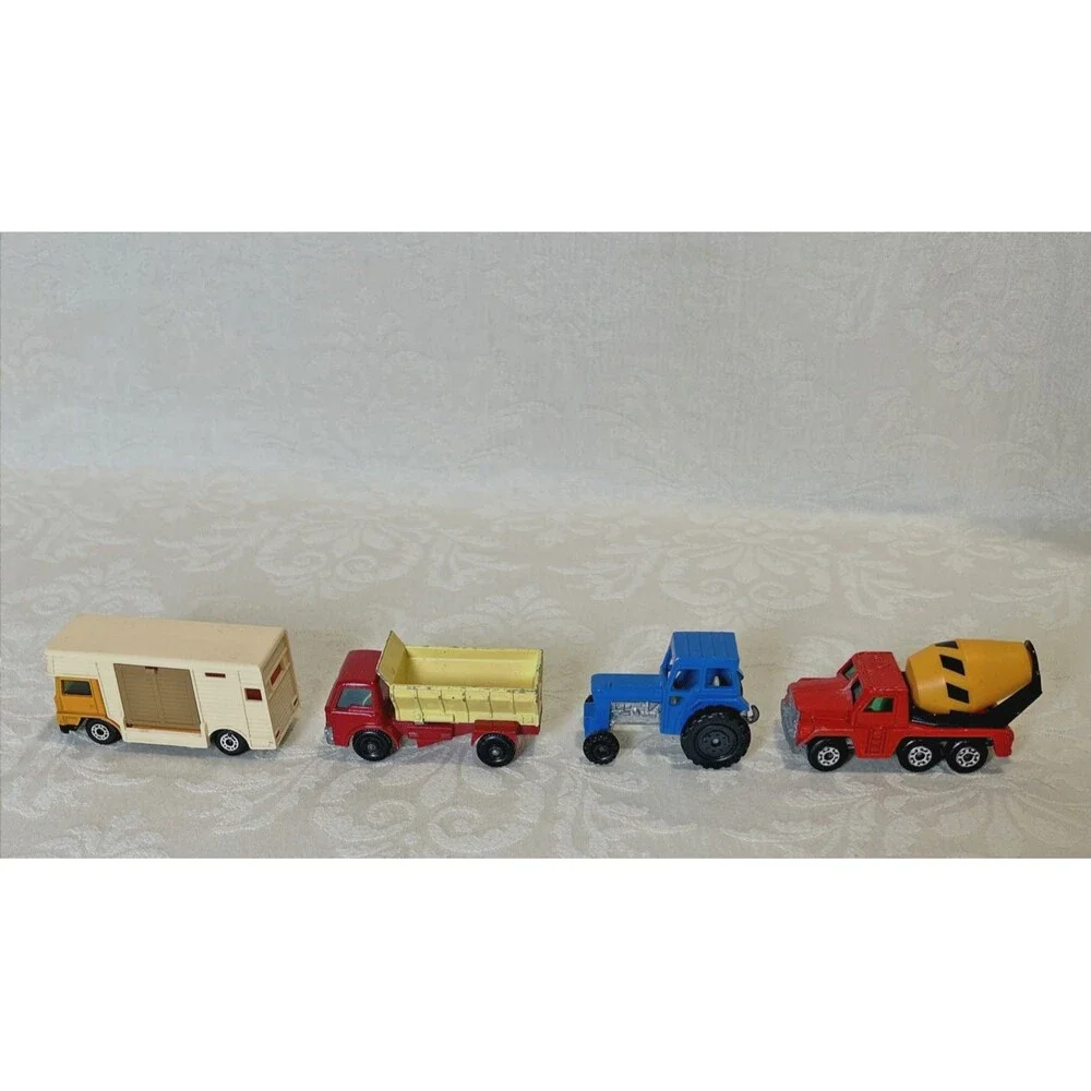 Vintage Matchbox Superfast Diecast Lot 4 Lesney England Tractor Cement Dump Trk